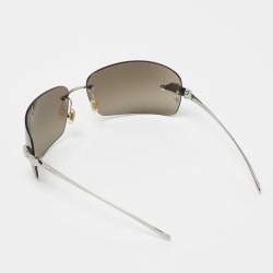 Cartier Silver Tone/ Grey Panthère de Cartier Shield Sunglasses