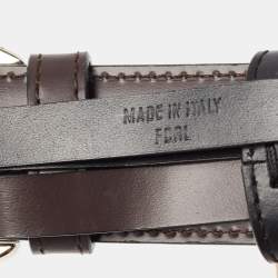Pre Owned Cartier Black/Brown Leather Santos de Cartier Reversible Belt 