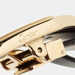Cartier Black/Brown Leather Santos de Cartier Reversible Belt 