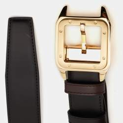 Cartier Black/Brown Leather Santos de Cartier Reversible Belt 