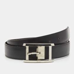 Cartier Black Leather Buckle Belt 100CM