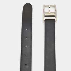 Cartier Black Leather Buckle Belt 100CM
