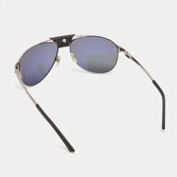 Cartier Black/Silver Santos de Cartier Aviator Sunglasses