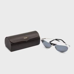 Cartier Black/Silver Santos de Cartier Aviator Sunglasses