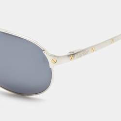 Cartier Black/Silver Santos de Cartier Aviator Sunglasses