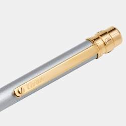 Cartier Silver Lacquer & Gold Tone Santos Ballpoint Pen