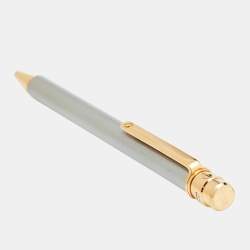 Cartier Silver Lacquer & Gold Tone Santos Ballpoint Pen