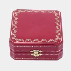 Pre Owned Cartier Gullioche Double C De Cartier Lacquer Sterling Silver Cufflinks