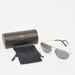 Cartier Black CT0035S Santos de Cartier Aviator Sunglasses