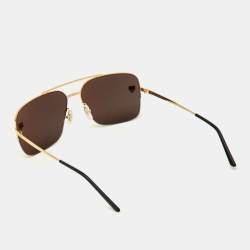 Cartier Panthere Smoke Gold Plated CT0244S Square Sunglasses