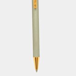 Cartier Santos de Cartier Silver Lacquer Gold Tone Ballpoint Pen
