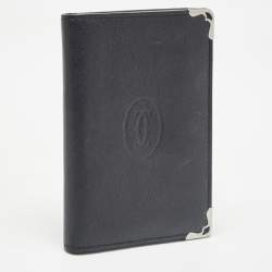 Pre Owned Cartier Black Leather Must de Cartier Business Card Holder