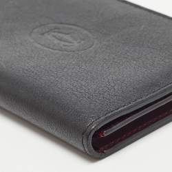 Pre Owned Cartier Black Leather Must de Cartier Business Card Holder