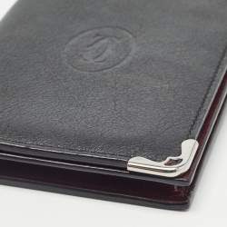 Pre Owned Cartier Black Leather Must de Cartier Business Card Holder