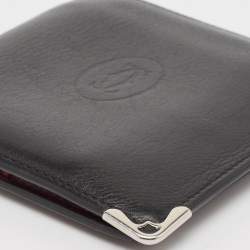 Pre Owned Cartier Black Leather Must de Cartier Bifold Wallet
