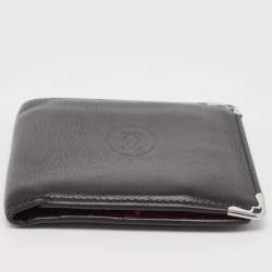 Pre Owned Cartier Black Leather Must de Cartier Bifold Wallet