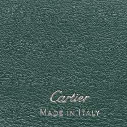 Pre Owned Cartier Green Leather Le Must De Cartier Card Holder