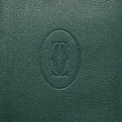 Pre Owned Cartier Green Leather Le Must De Cartier Card Holder