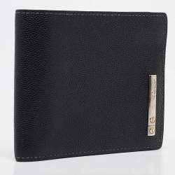 Cartier Black Leather Santos de Cartier Bifold Wallet