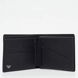 Cartier Black Leather Santos de Cartier Bifold Wallet