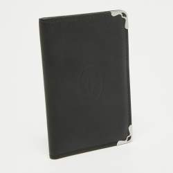 Pre Owned Cartier Black Leather Must de Cartier Card Holder