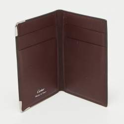 Pre Owned Cartier Black Leather Must de Cartier Card Holder