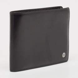 Pre Owned Cartier Black Leather Must De Cartier Bifold Wallet