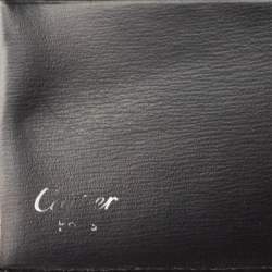 Pre Owned Cartier Black Leather Must De Cartier Bifold Wallet