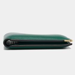 Cartier Green Leather Must De Cartier 6CC Bifold Wallet