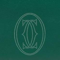 Cartier Green Leather Must De Cartier 6CC Bifold Wallet