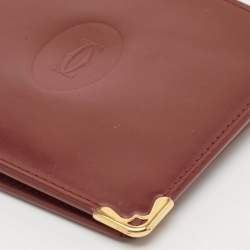 Cartier Brown Leather Must De Cartier 6CC Bifold Wallet