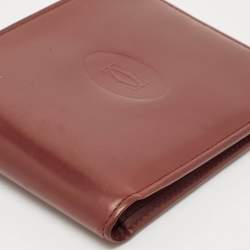 Cartier Brown Leather Must De Cartier 6CC Bifold Wallet