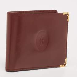 Cartier Brown Leather Must De Cartier 6CC Bifold Wallet