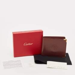 Cartier Brown Leather Must De Cartier 6CC Bifold Wallet