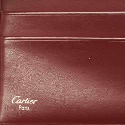 Cartier Brown Leather Must De Cartier 6CC Bifold Wallet