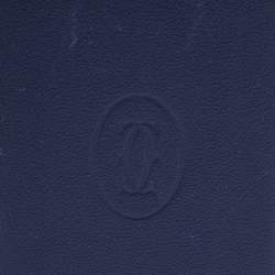 Pre Owned Cartier Blue Leather Must de Cartier Bifold Card Case