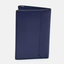 Pre Owned Cartier Blue Leather Must de Cartier Bifold Card Case