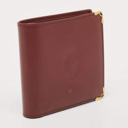 Cartier Burgundy Leather Must de Cartier Bifold Wallet