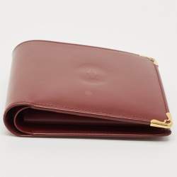 Cartier Burgundy Leather Must de Cartier Bifold Wallet