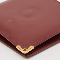Cartier Burgundy Leather Must de Cartier Bifold Wallet