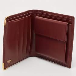 Cartier Burgundy Leather Must de Cartier Bifold Wallet
