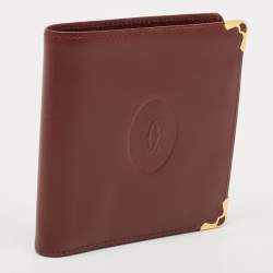 Cartier Burgundy Leather Must de Cartier Bifold Wallet 