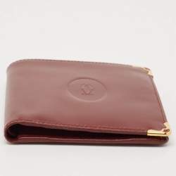 Cartier Burgundy Leather Must de Cartier Bifold Wallet 
