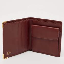 Cartier Burgundy Leather Must de Cartier Bifold Wallet 