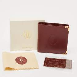 Cartier Burgundy Leather Must de Cartier Bifold Wallet 