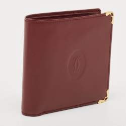 Cartier Burgundy Leather Must de Cartier Bifold Wallet 