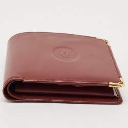 Cartier Burgundy Leather Must de Cartier Bifold Wallet 