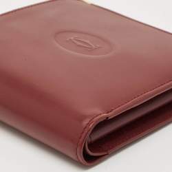 Cartier Burgundy Leather Must de Cartier Bifold Wallet 