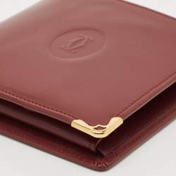 Cartier Burgundy Leather Must de Cartier Bifold Wallet 