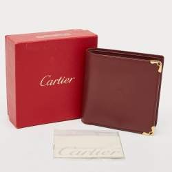 Cartier Burgundy Leather Must de Cartier Bifold Wallet 